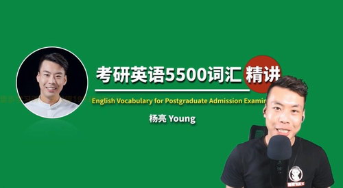 杨亮考研英语5500词汇精讲（完结）（高清视频）百度网盘